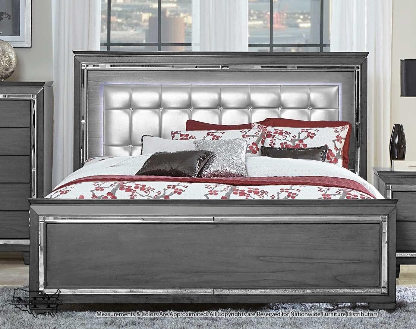 Dresser, Mirror W/ Led Lights and Queen Bed, view 2