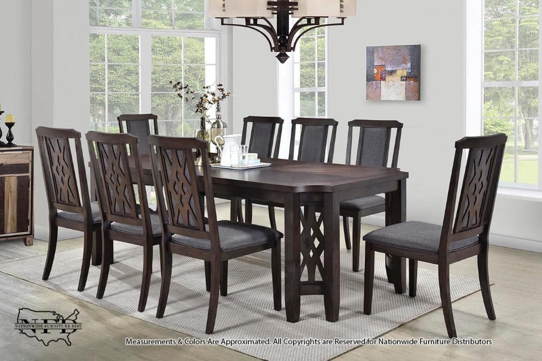 Extension Leaf Antique Grey Dining Table and 6 X Side Chair