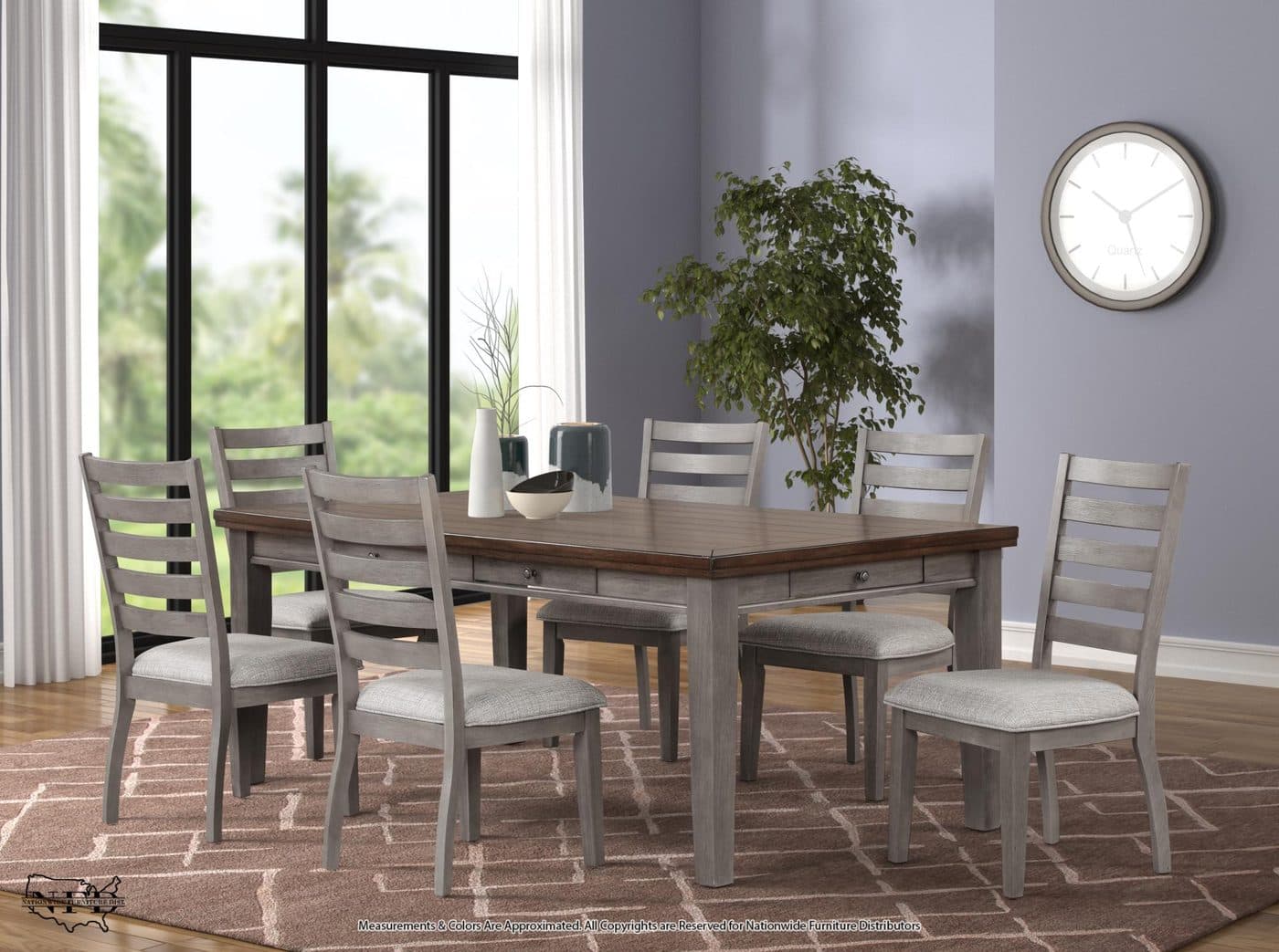 Table W/ 6 Drawers and 6 X Side Chair