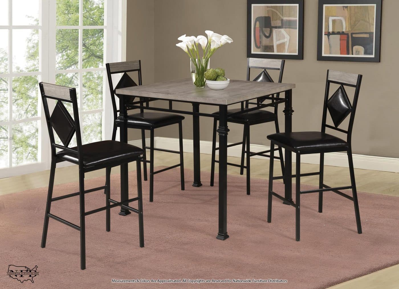 Pub Table & 4 Pub Chairs
