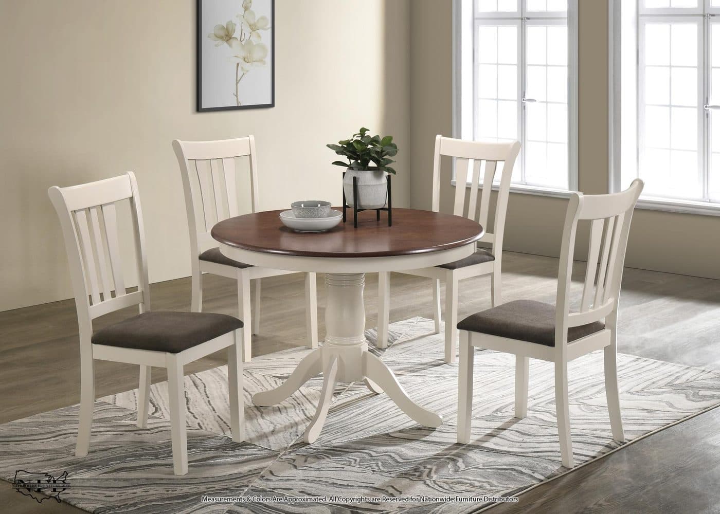 Round Table and 4 X Side Chair