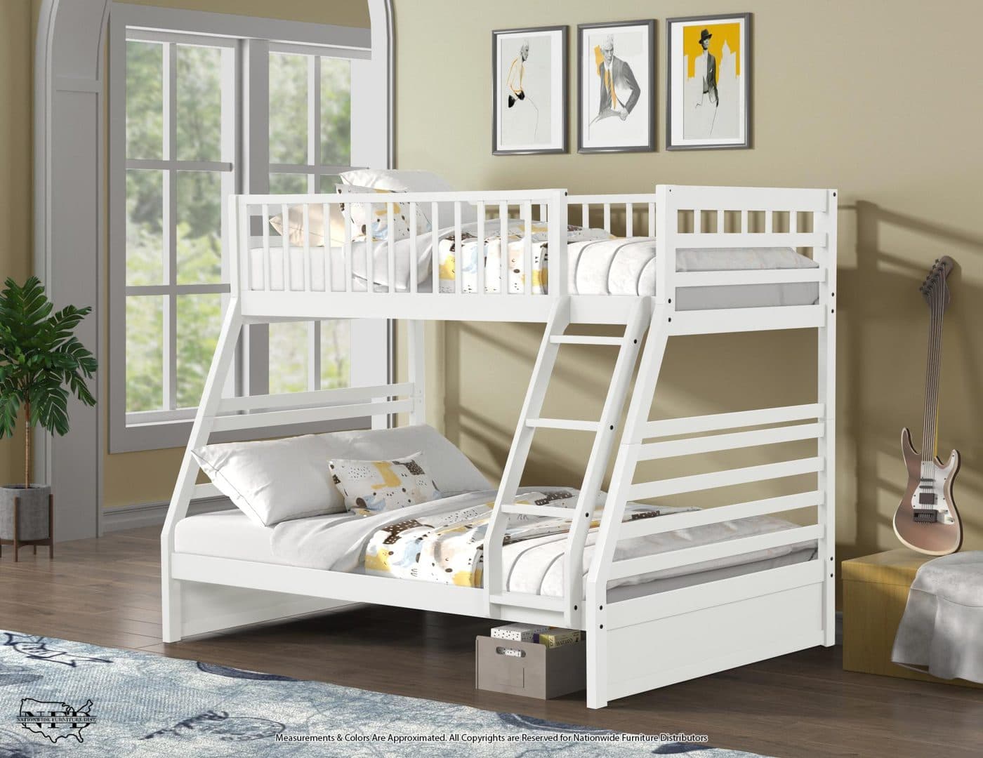 Twin / Full Wood Bunkbed