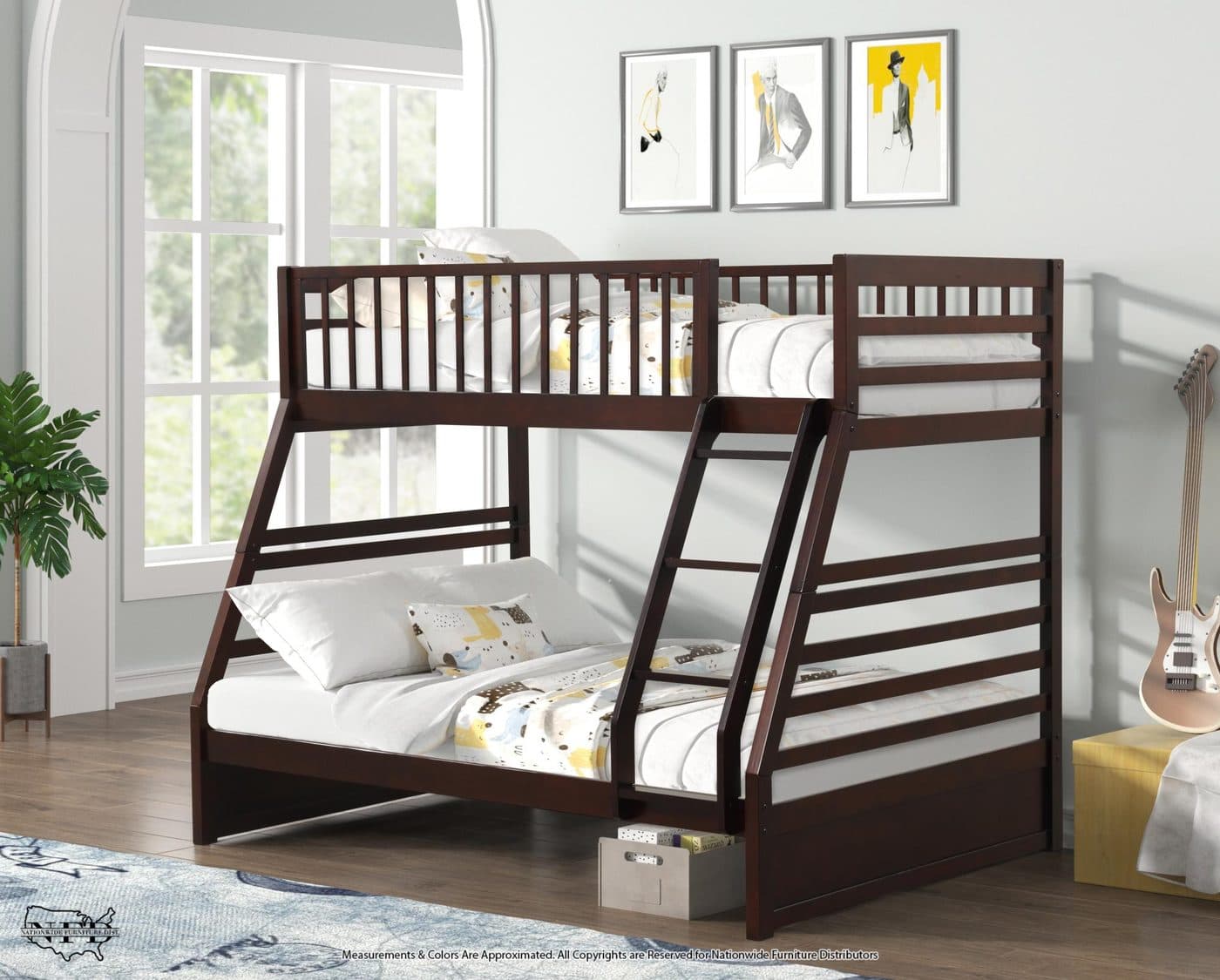 Twin / Full Wood Bunkbed
