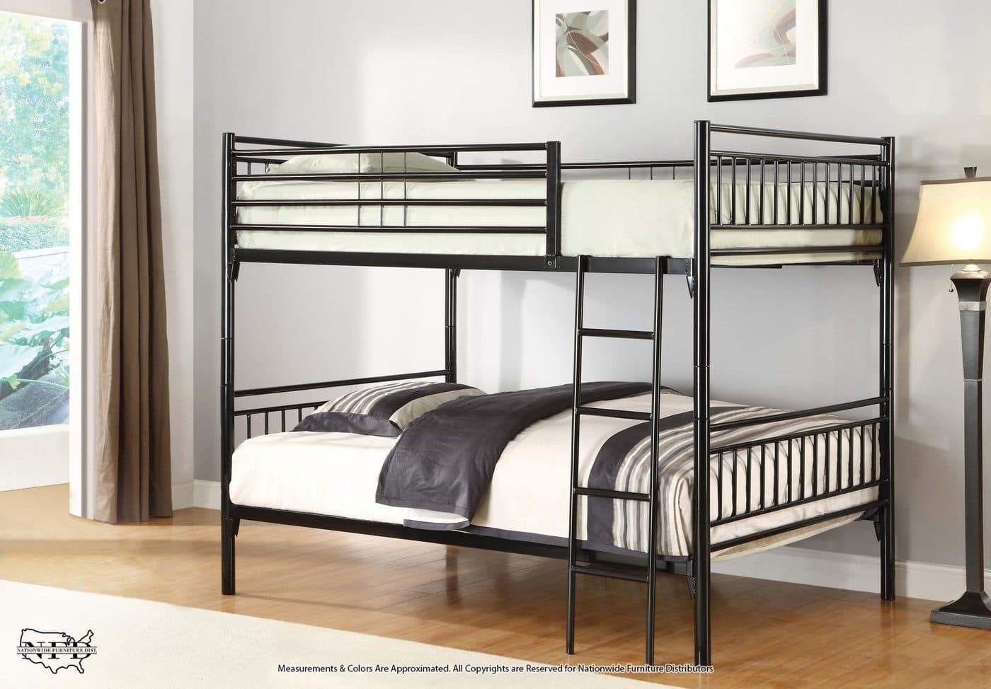 Full / Full Black Metal Bunkbed