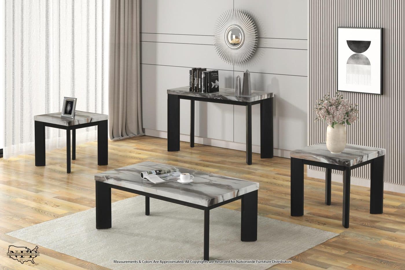 Cocktail & 2 End Tables