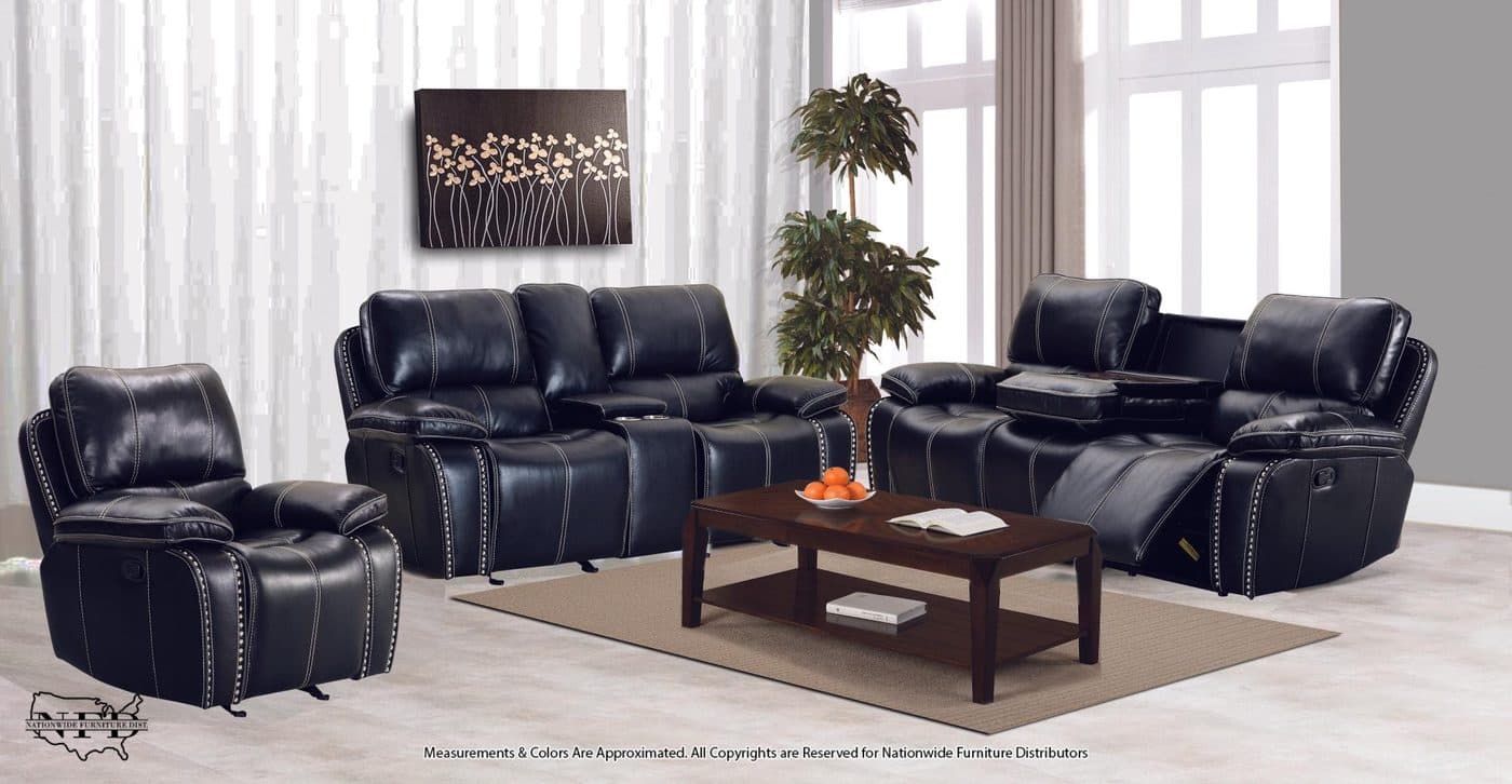 Motion Reclining Sofa W/ Drop Down Table and Motion Reclining Console Lov..., view 2