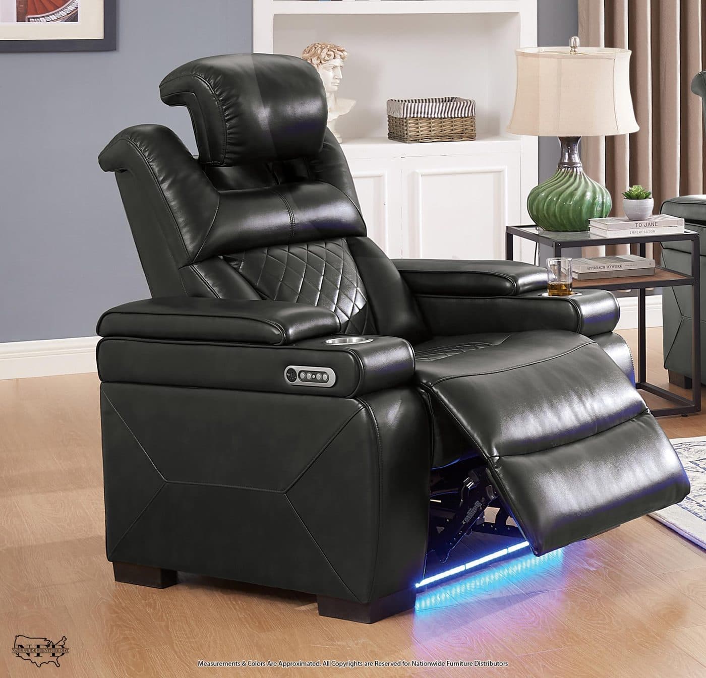 Dual Power Recliner W/ Led & Usb Storage Arms