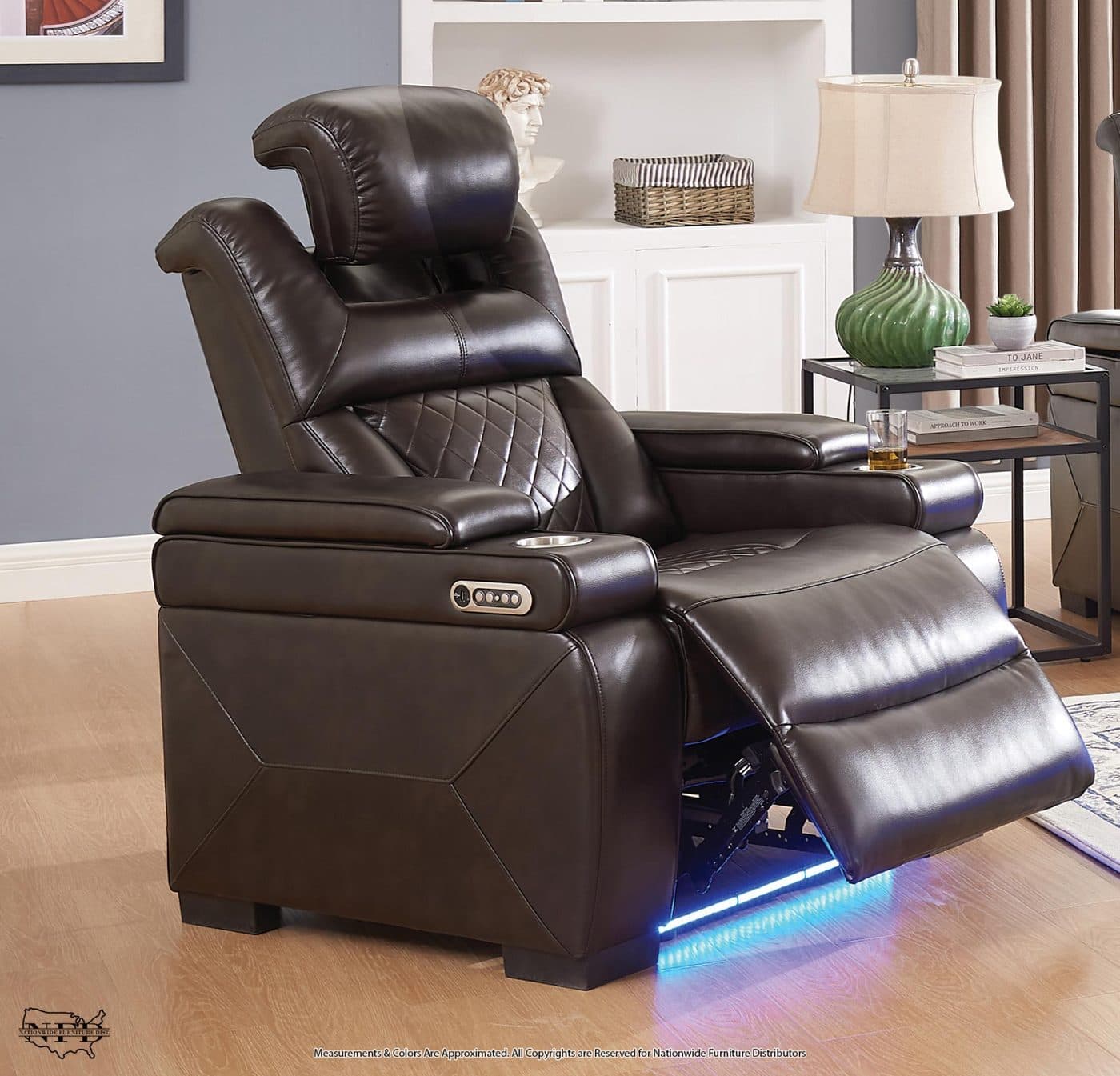 Dual Power Recliner W/ Led & Usb Storage Arms