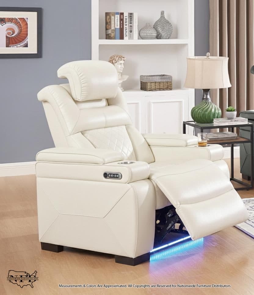 Dual Power Recliner W/ Led & Usb Storage Arms