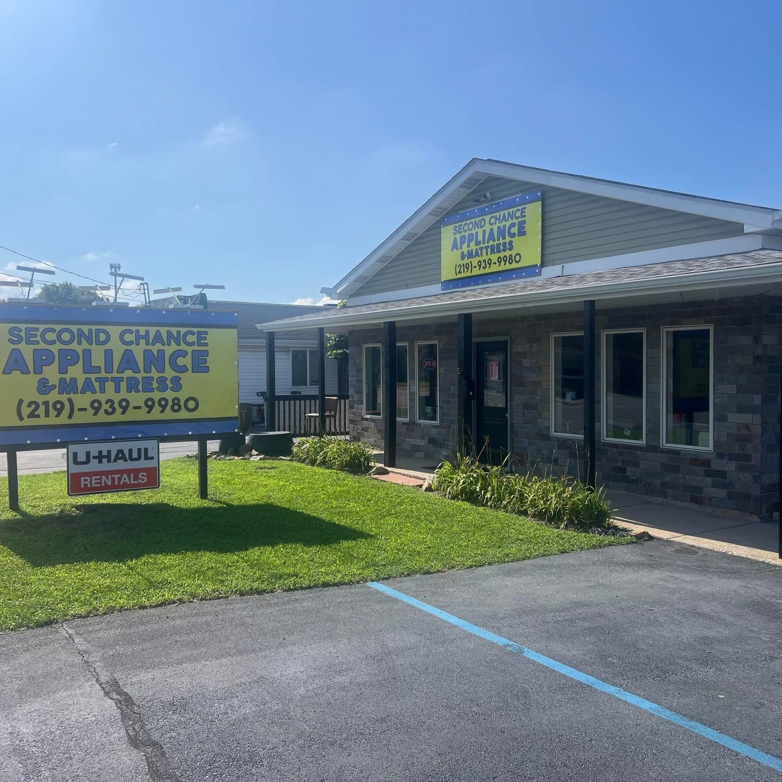 The store at 3126 Central Ave in Lake Station, Indiana, still under the Second Chance Appliance & Mattress sign