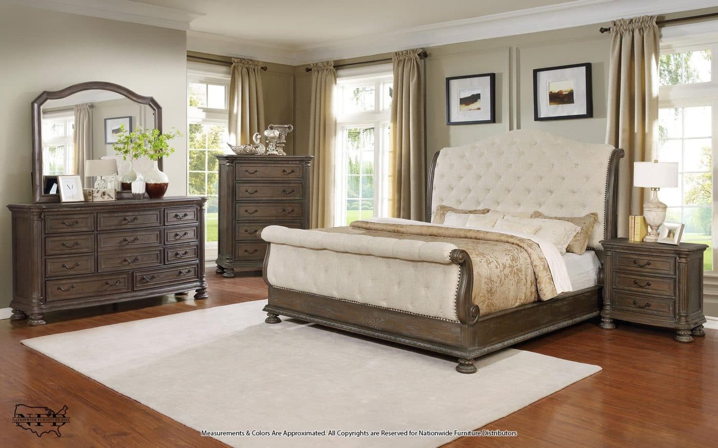 Dresser, Mirror and Queen Bed