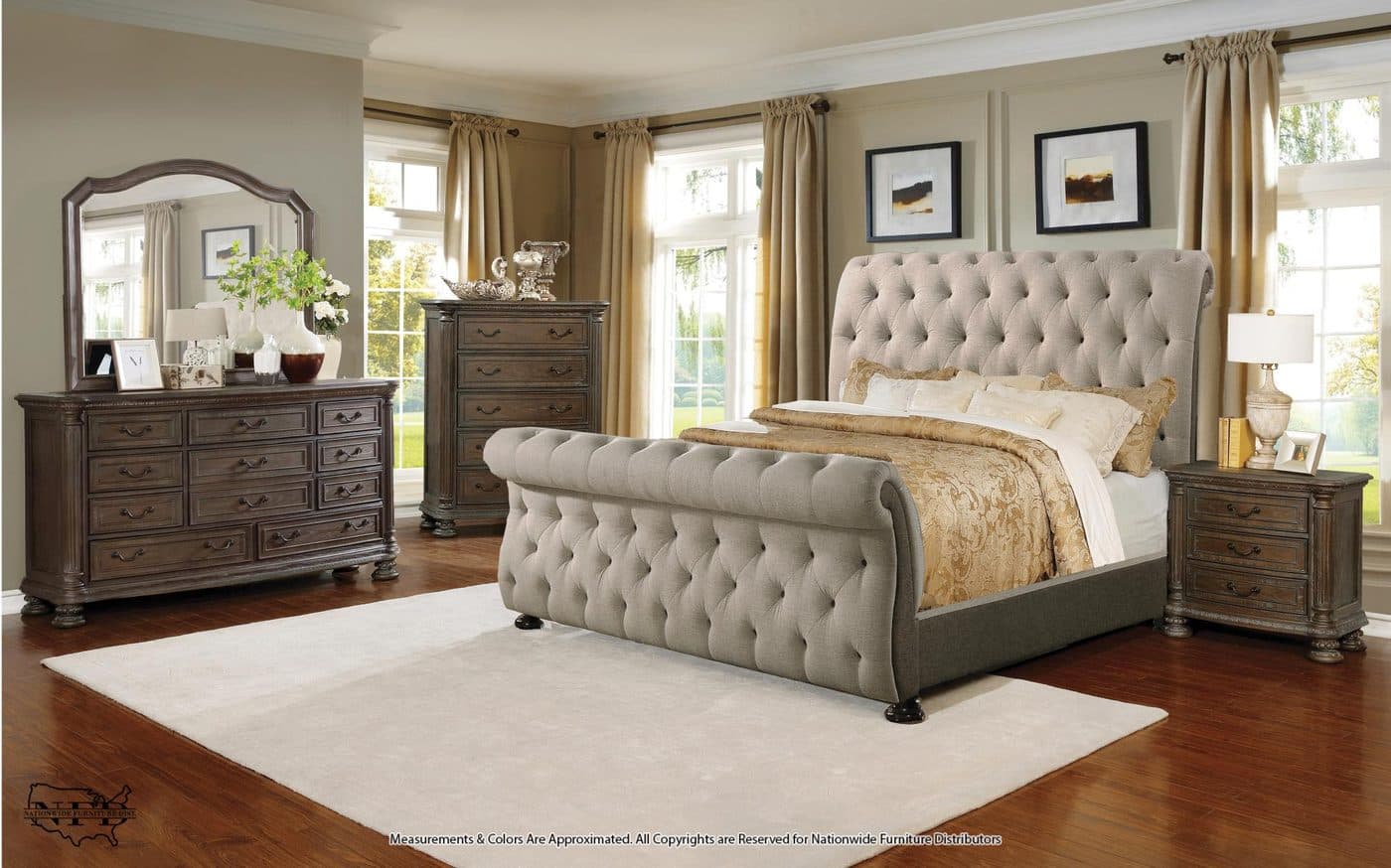 Dresser, Mirror and Queen Bed