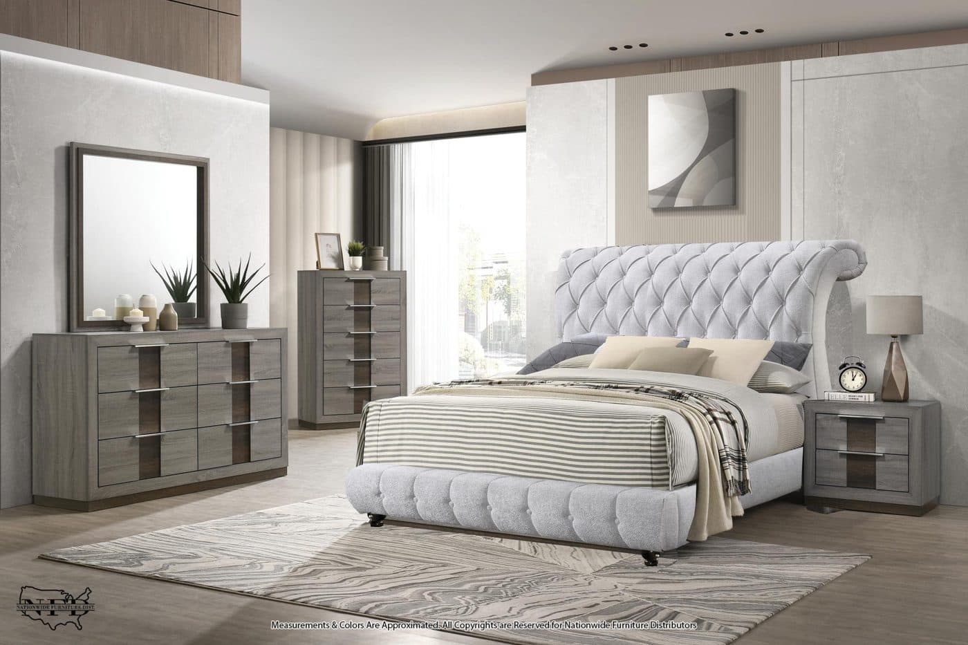 Dresser, Mirror and Queen Bed