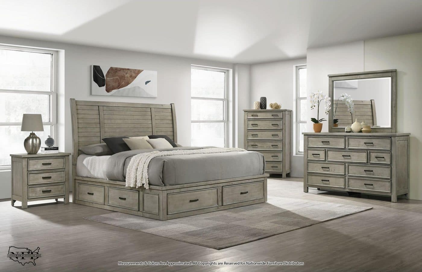 Dresser, Mirror and Queen Bed