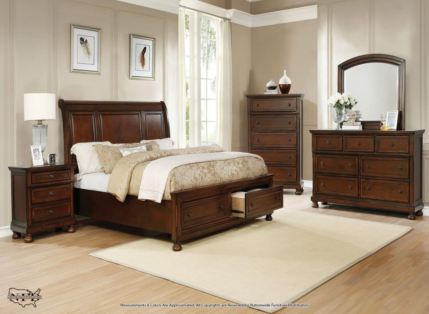 Dresser, Mirror and Queen Bed