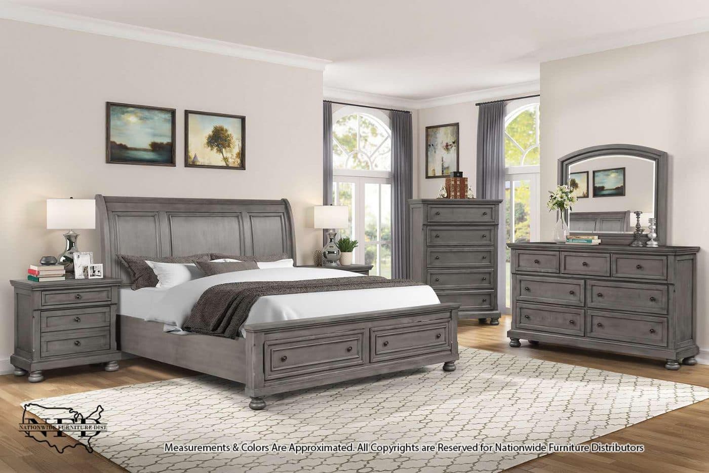 Dresser, Mirror and Queen Bed