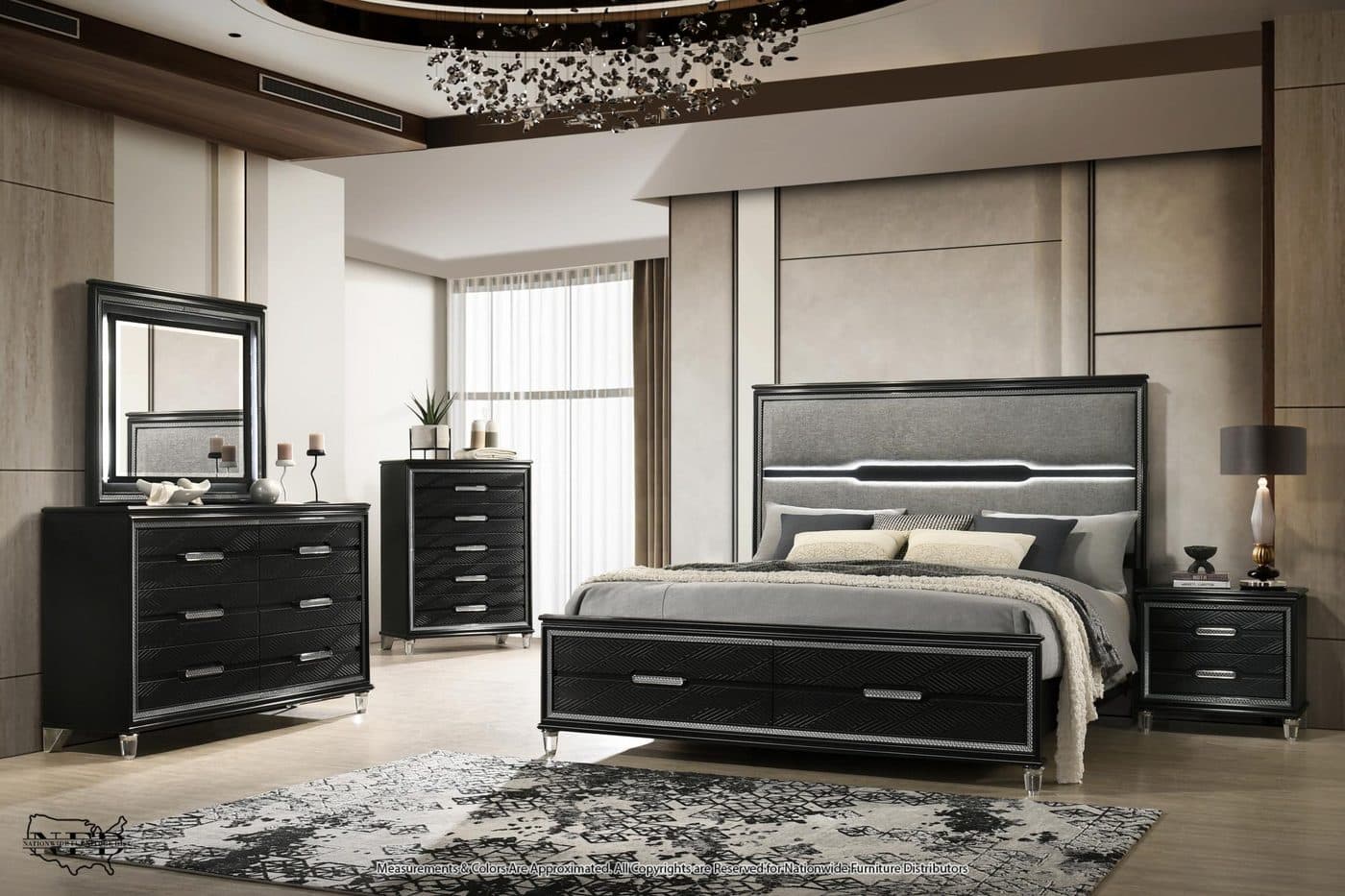 Dresser, Mirror and Queen Bed