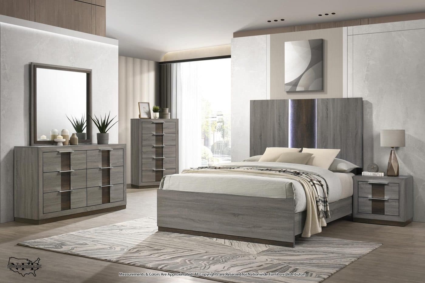 Dresser, Mirror and Queen Bed