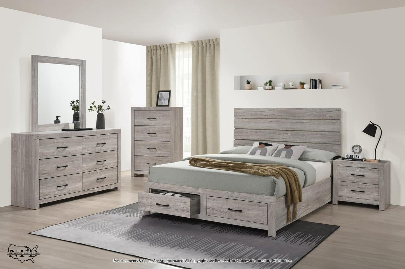 Dresser, Mirror and Queen Bed