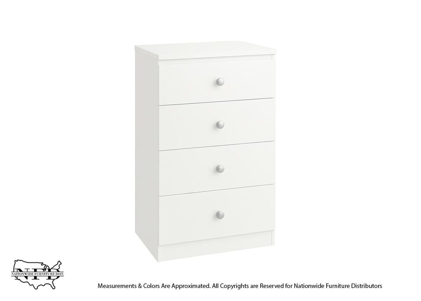 4 Drawer Chest White