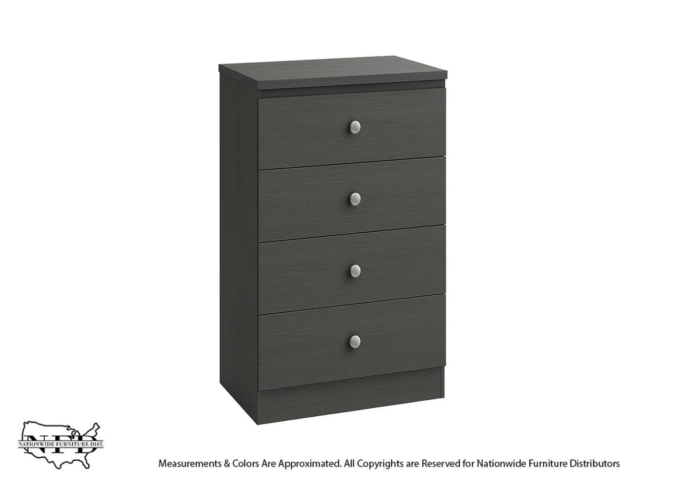 4 Drawer Chest Grey