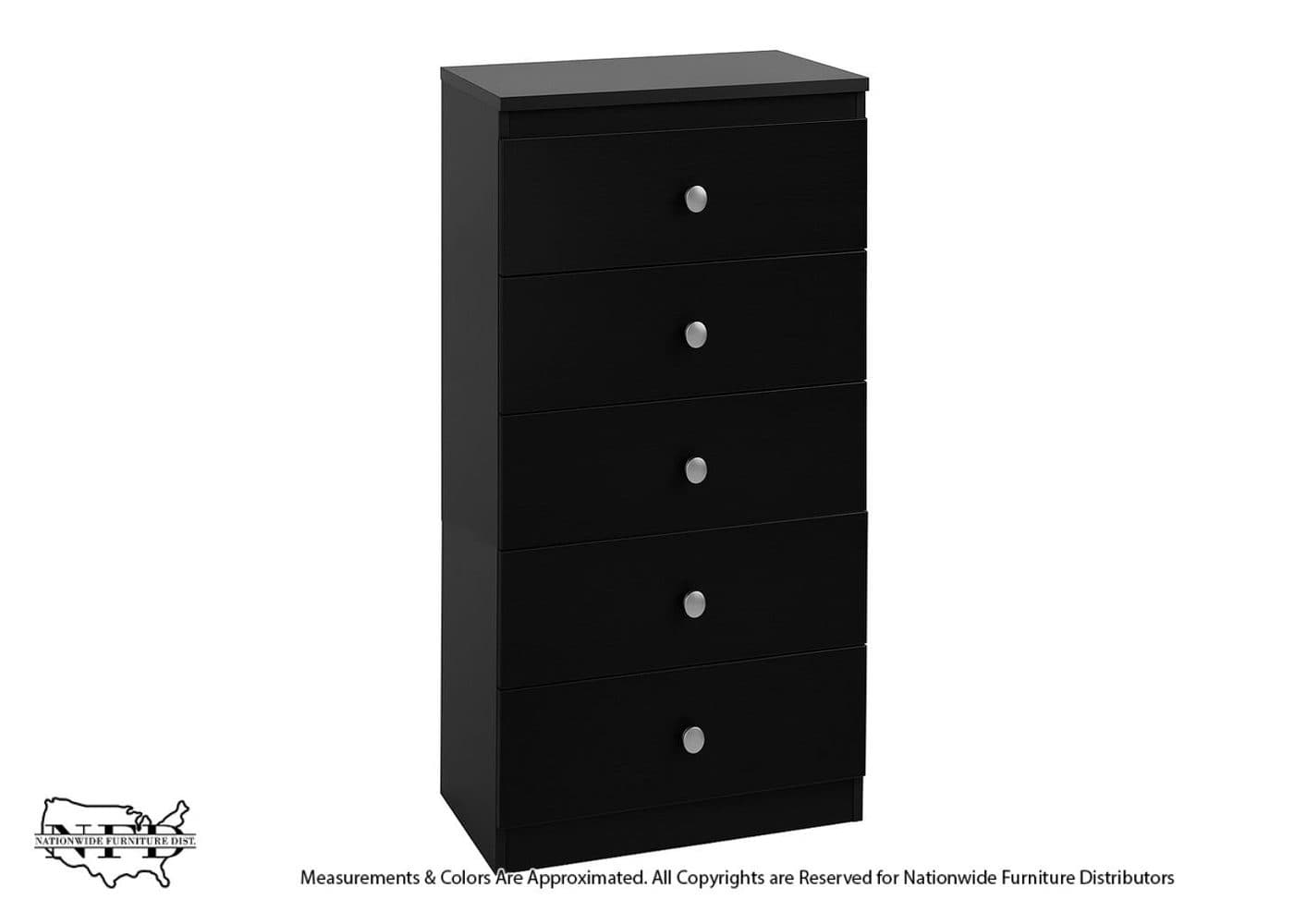 5 Drawer Chest Black