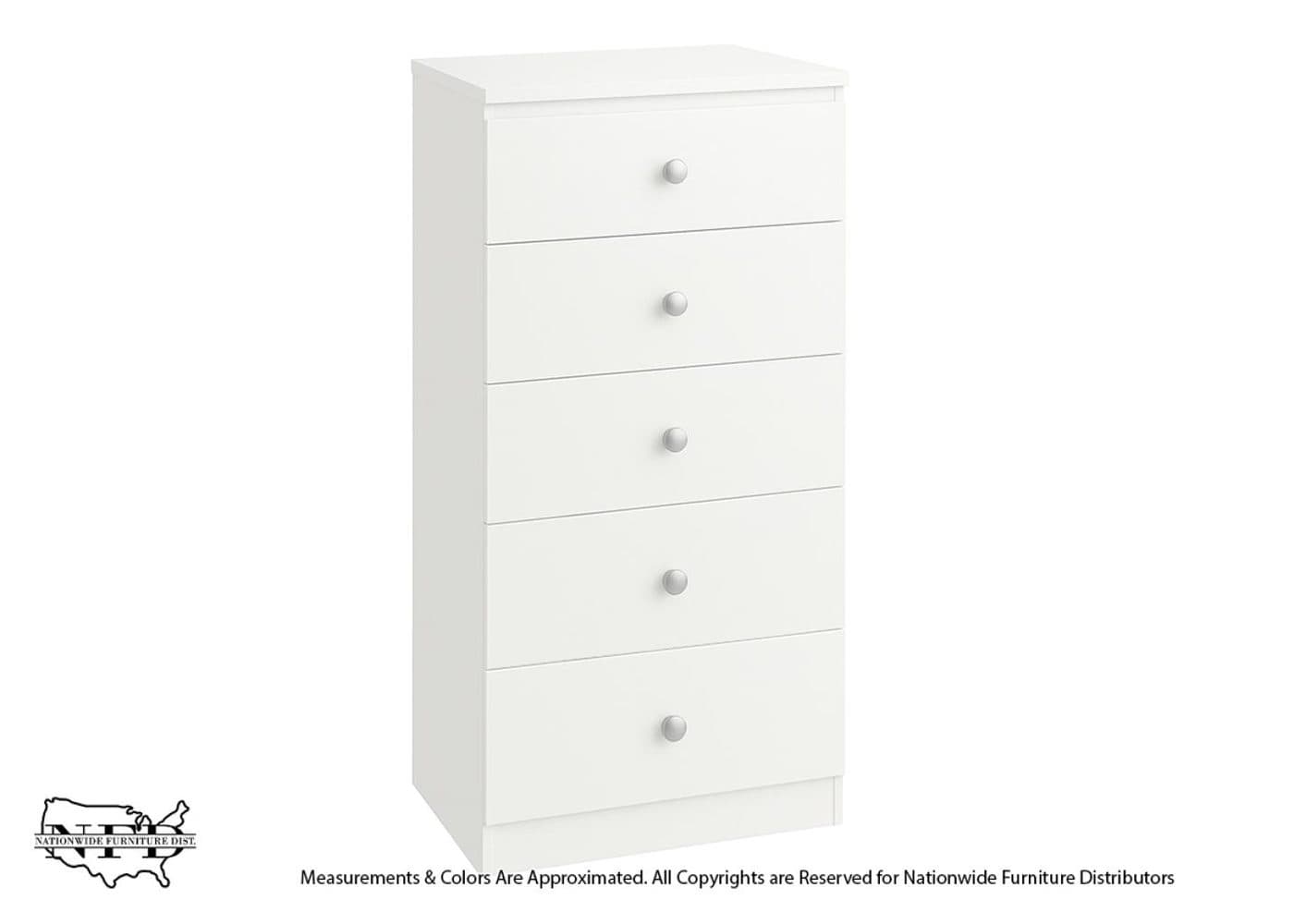 5 Drawer Chest White