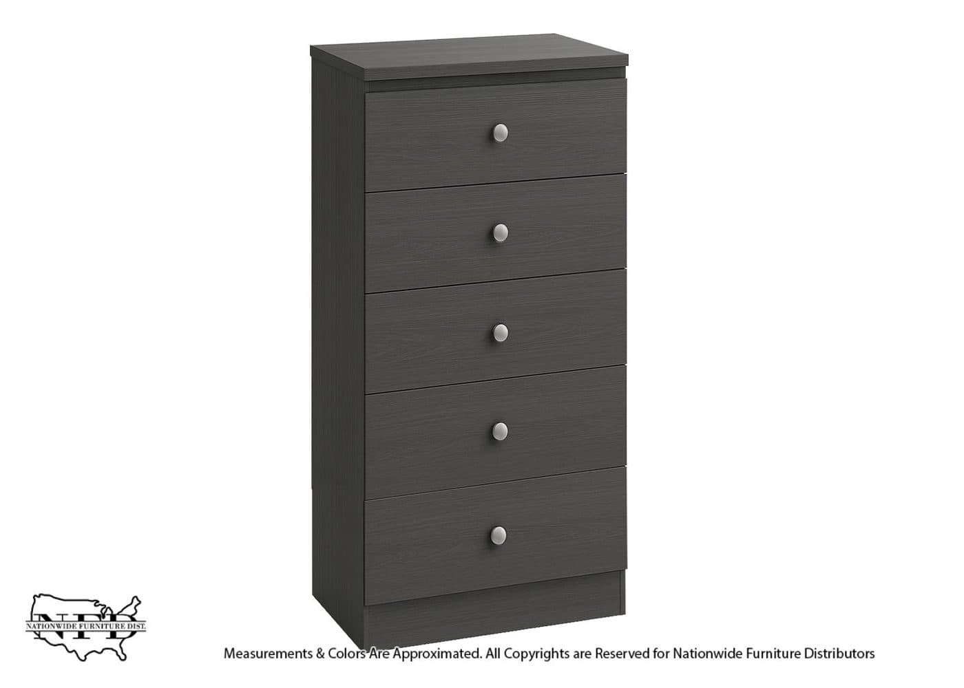 5 Drawer Chest Grey