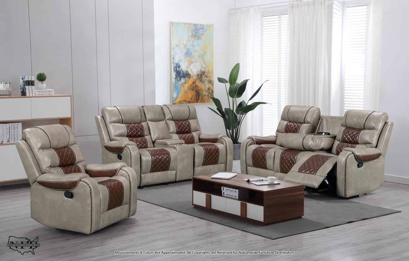 Reclining Sofa W/ Drop Down Table & Usb and Loveseat W/ Console & Usb