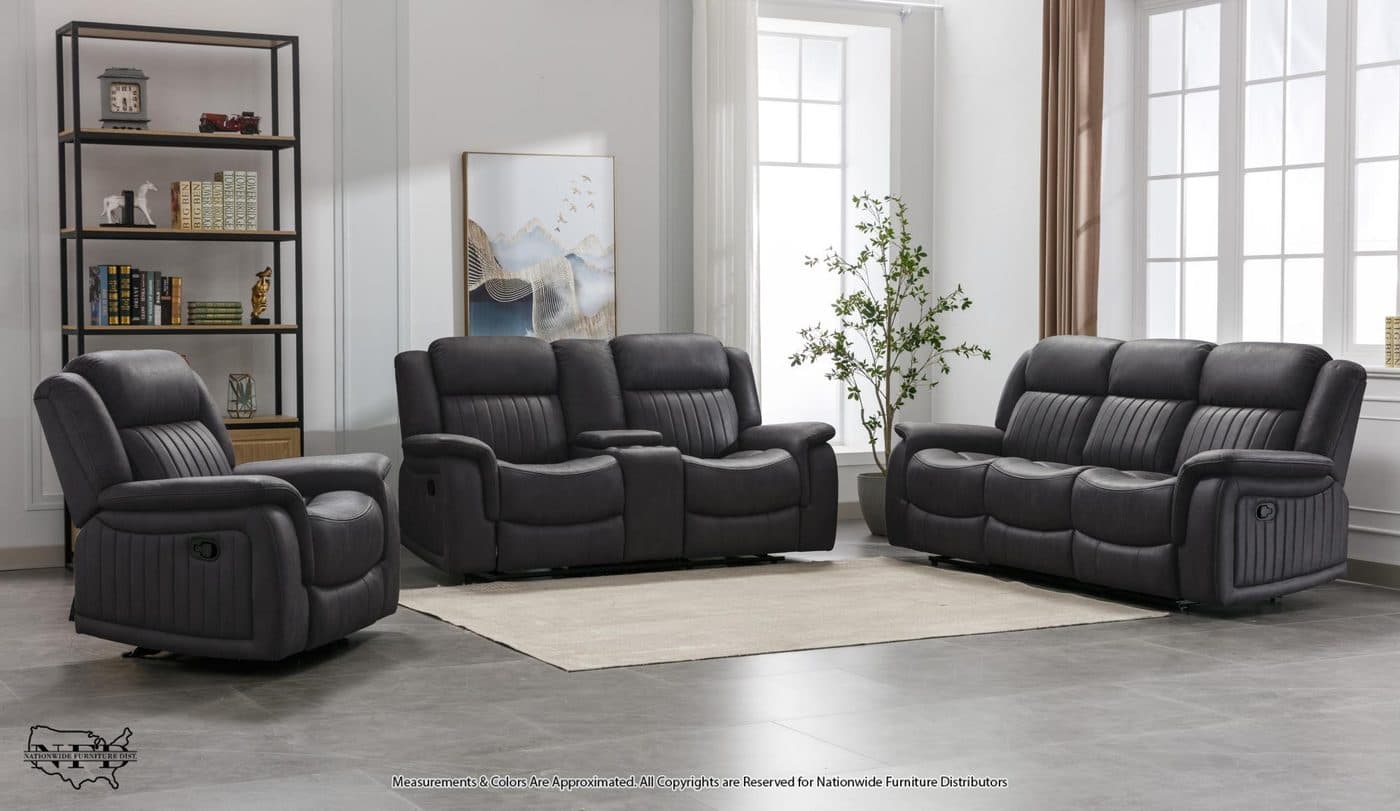 Reclining Sofa W/ Drop Table and Loveseat W/ Console & Usb, view 2