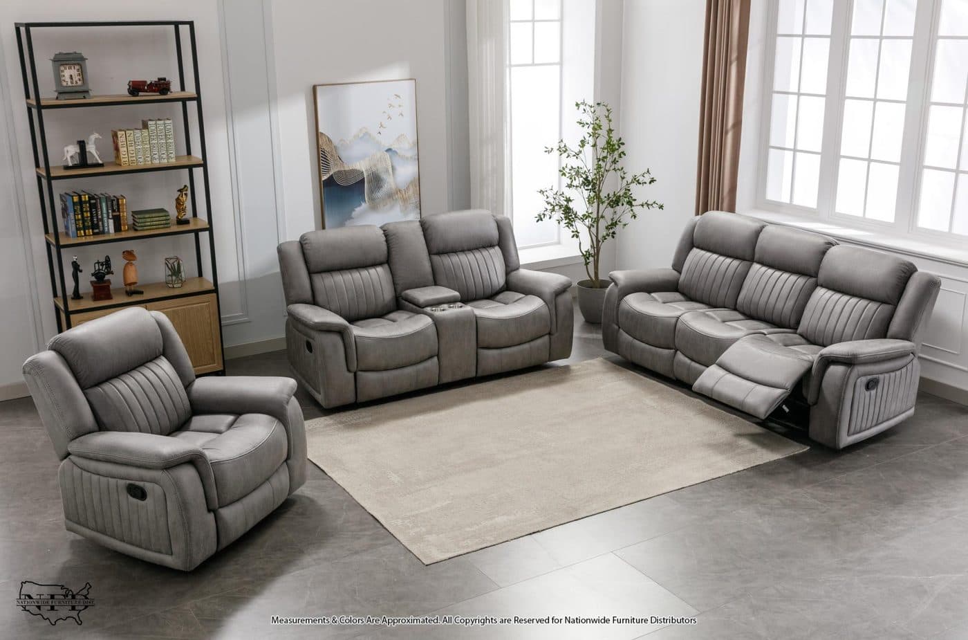 Reclining Sofa W/ Drop Table and Loveseat W/ Console & Usb, view 2