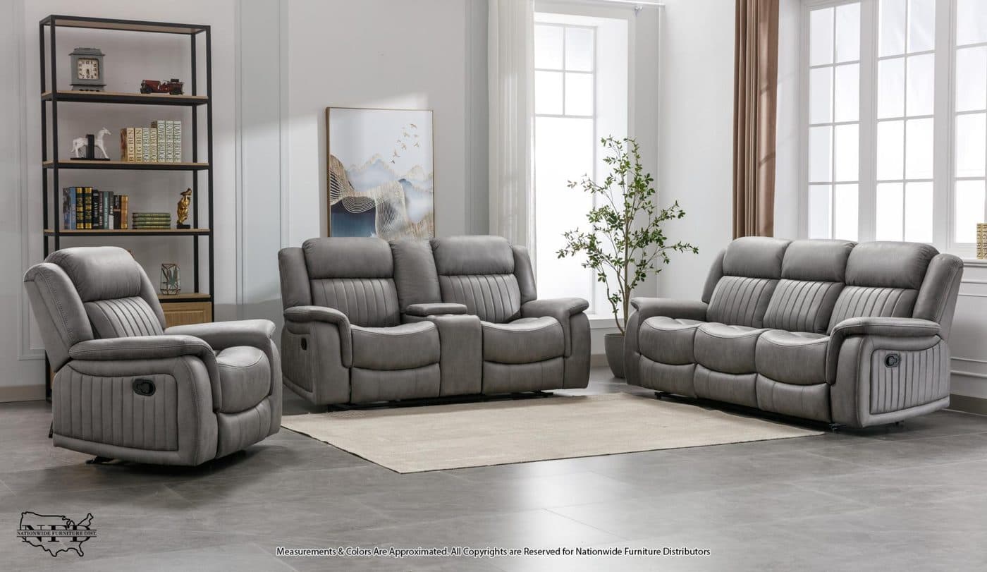 Reclining Sofa W/ Drop Table and Loveseat W/ Console & Usb, view 3