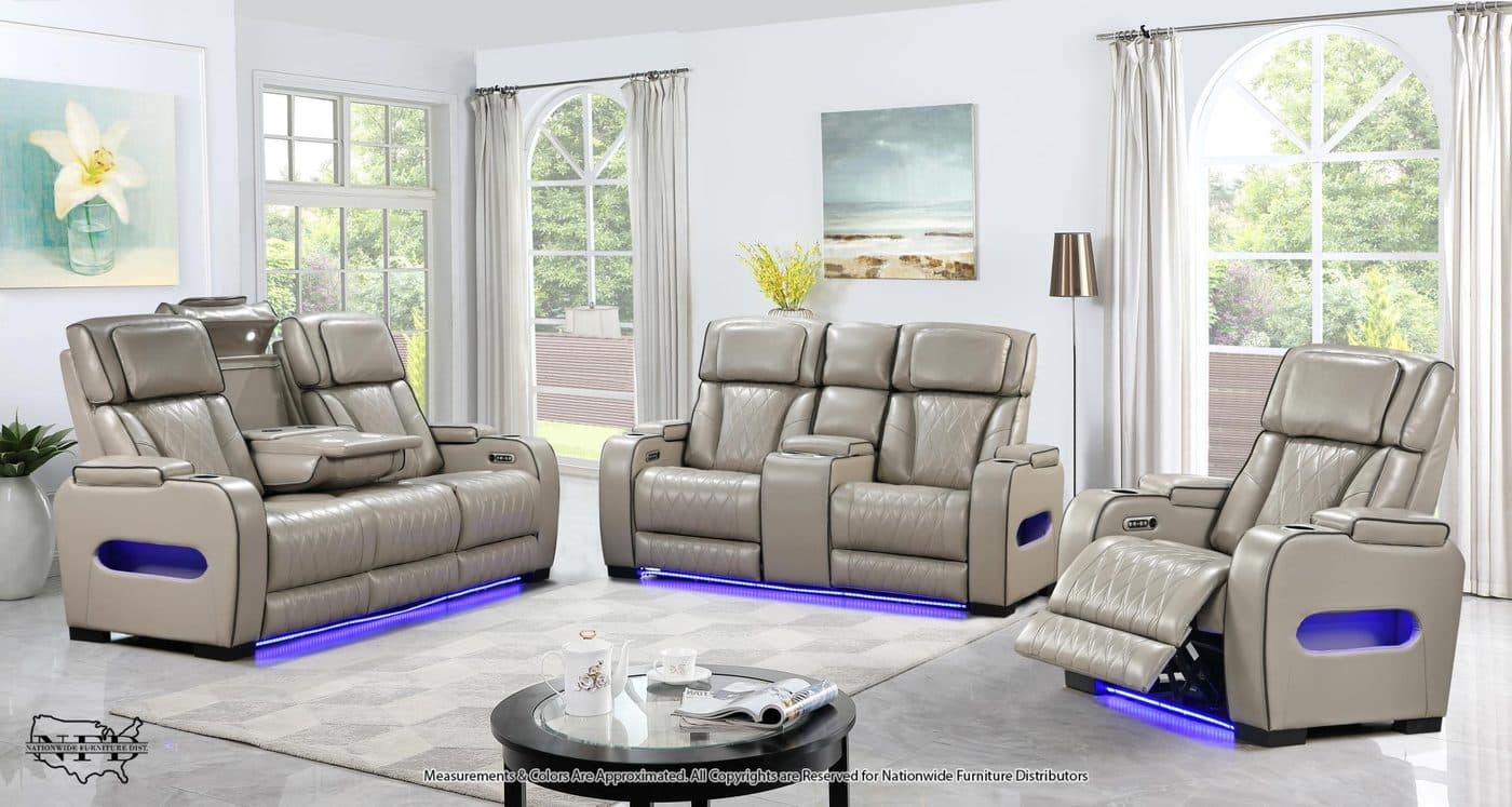 Home Theater Power Reclining Sofa and Home Theater Power Reclining Lovese...