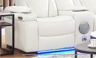 Dual Power Reclining Sofa W/ Led & Usb & Drop Down Table & Reading Lights..., view 4