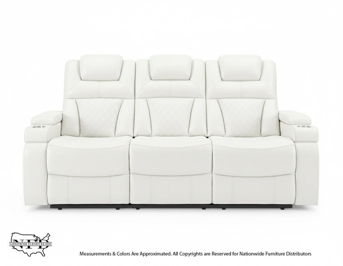 Dual Power Reclining Sofa W/ Led & Usb & Drop Down Table & Reading Lights..., view 6