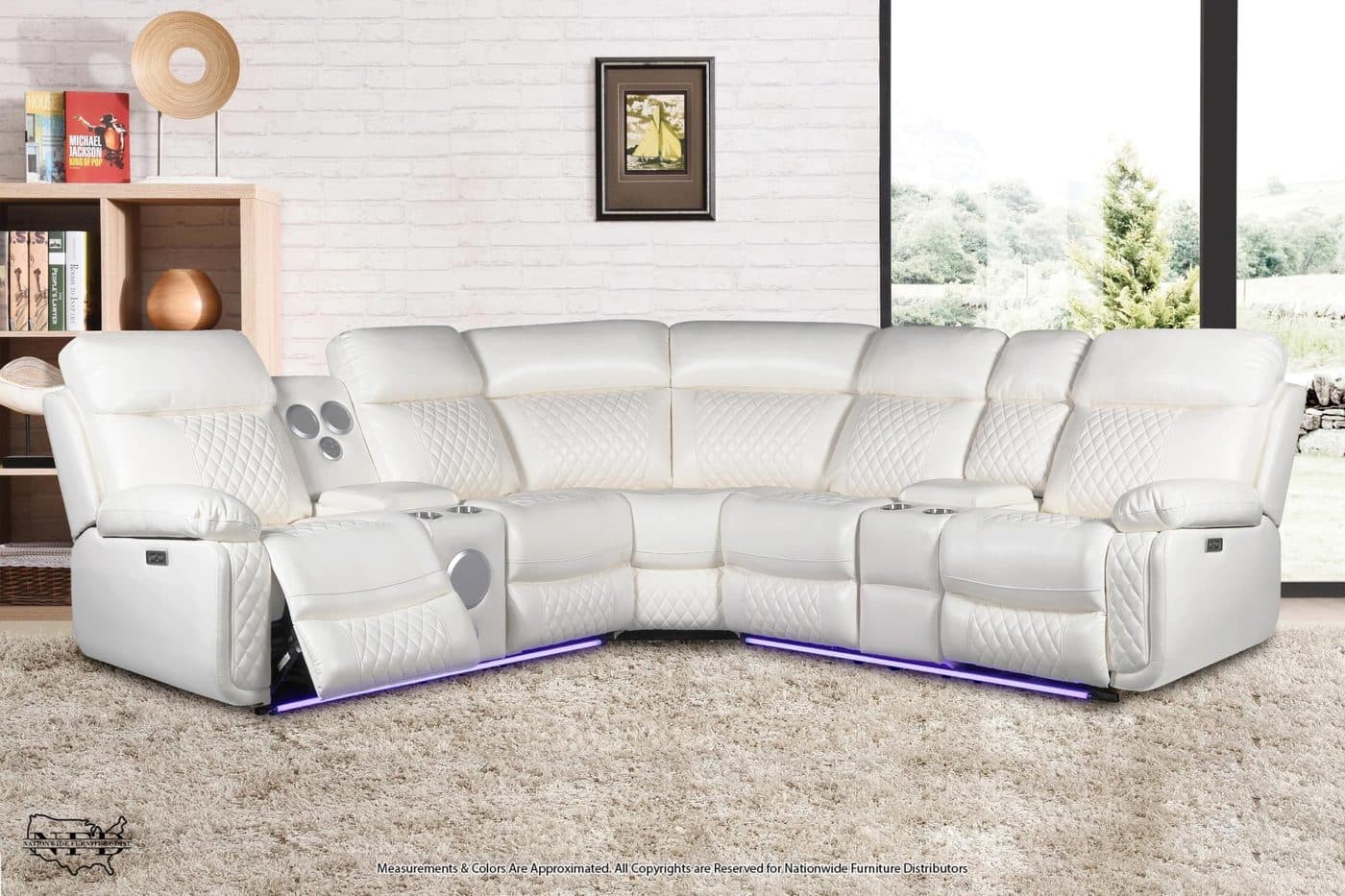 Led & Bluetooth Power Sectional W/ Usb
