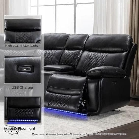 Led & Bluetooth Power Sectional W/ Usb, view 4