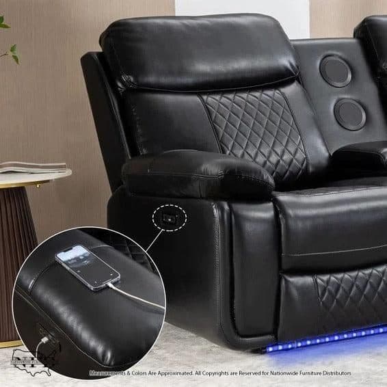 Led & Bluetooth Power Sectional W/ Usb, view 5
