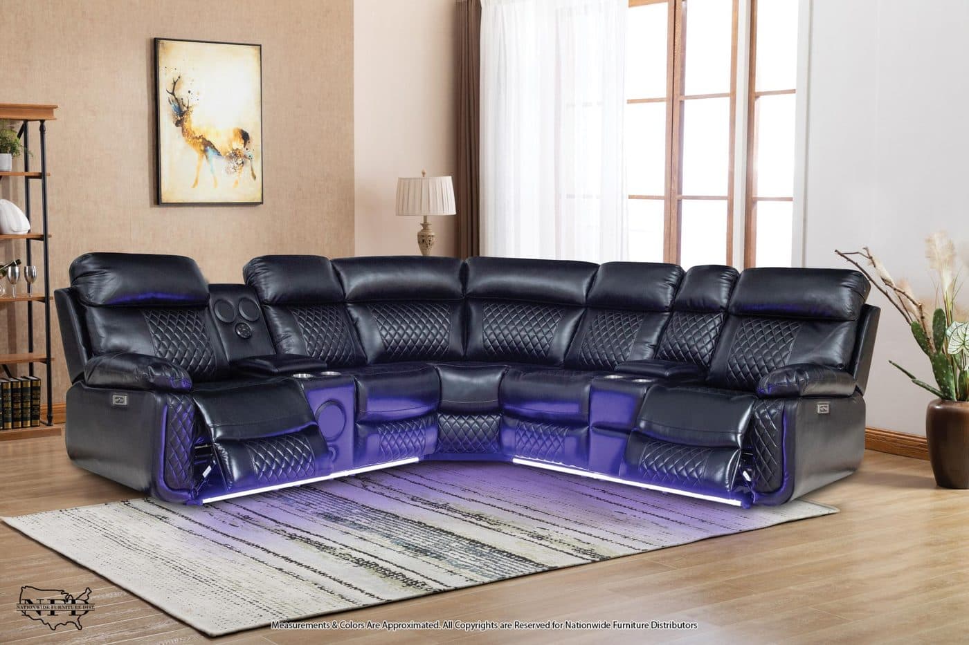 Led & Bluetooth Power Sectional W/ Usb